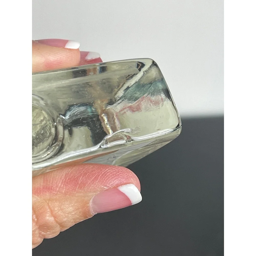 00377 - Easts of Eden Glass Cube Bud Vase Modernist Minimalist Clear Paperweight